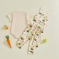 thumbnail image 4 of HCNTES Boy Clothes Toddler Baby Boys Summer Outfits Set Sleeveless Cute Print T-Shirt Shorts Set 3 Months-4T Size 0-3 Months,z2-Beige, 4 of 4