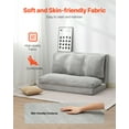 thumbnail image 3 of Canapé-lit pliant KFFKFF, canapé-lit pliable 3 en 1 avec housse lavable, fauteuil-lit convertible en mousse à mémoire de forme haute densité 25D, canapé-lit futon, gris clair (double), 3 of 9