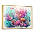 thumbnail image 3 of Designart "Watercolor Coastal Coral I" Oversized Animals Framed Wall Art - Coastal Coral Coastal Coral Under Water Entryway Framed Wall Art Print, 3 of 7