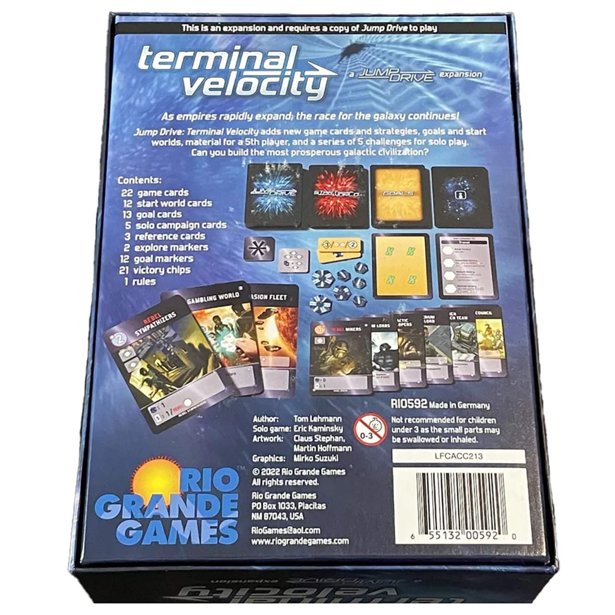Jump Drive: Terminal Velocity Expansion - Galaxy Race Card Game, An Expansion For Jump Drive Base Game - Galaxy Race Card Game, Rio Grande Games,  1-5 Players, 30 Minute Playing Time
