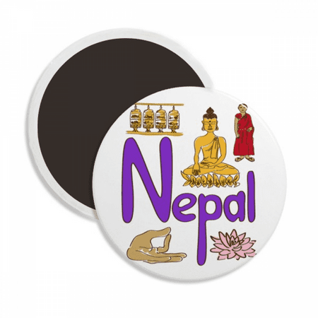 

Nepal National symbol Landmark Pattern Round Ceracs Fridge Magnet Keepsake Decoration