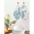 thumbnail image 2 of Teal Navy Blue Coastal Kitchen Dish Towels for Drying Dishes Set of 2, Coral Jellyfish Nautical Waffle Weave Microfiber Hand Tea Bathroom Towels Quick Dry & Absorbent Towel 12x12, 2 of 7