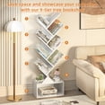 thumbnail image 6 of LEYAOYAO 8 Tier Bookshelf with Drawer, Tree Bookshelf, Small Bookshelves with Storage Rack for CDs/Movies/Books, White, 6 of 9