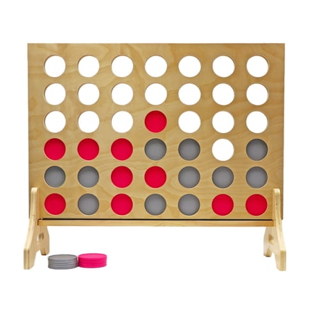 Tailgating Pros Premium Giant Four in a Row with Carrying Case - Jumbo Oversized Outdoor Yard Game - Connect Multiple Pucks in a Row to Win - Many Puck Colors Available!