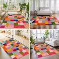 thumbnail image 4 of 5'x7' Area Rugs, Colorful Plaid Indoor Outdoor Area Rug for Living Room Bedroom, Geometric Modern Abstract Art Washable Bathroom Rugs Kitchen Floor Carpet Mats Home Decor Aesthetic, 4 of 8