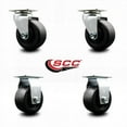thumbnail image 2 of 4 Inch Polyolefin Caster Set with Roller Bearings 2 Swivel 2 Rigid SCC, 2 of 2