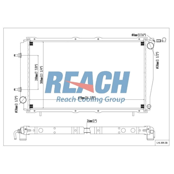 REACH 41-1819 Radiator for 94-91 Subaru Legacy, Automotive Radiator Replacement Part