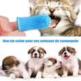 thumbnail image 4 of Azul, juego de 4 piezas - Cepillo de dientes para perros, cepillo de dientes para mascotas, cepillo de dientes de silicona de 360° para perros y gatos, con forma de dedo para limpiar lenguas y dientes, 4 of 5