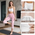 thumbnail image 6 of HELLHERO Musical Note Printed Yoga Pants for Women Cherry Blossom Printed Capri Leggings High Waisted Workout Leggings with Pockets, M, 6 of 7