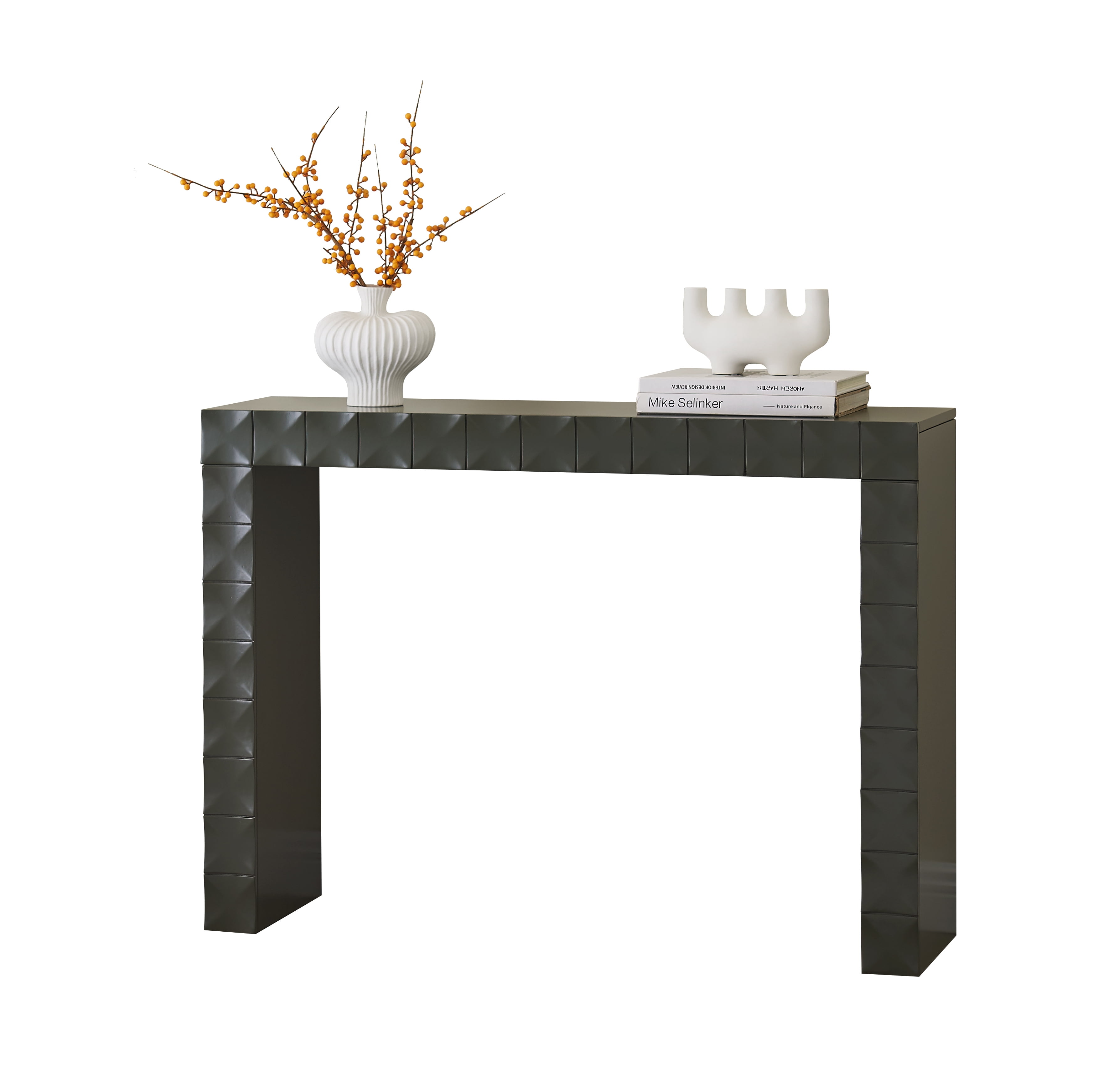 Kings Brand Furniture - Turlock Wooden Console Table, Narrow Sofa Table for Hallway, Front Hall, Entryway, Living Room (Caviar)