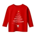 thumbnail image 5 of LRen Girl Christmas 3/4 Sleeve Shirt Funny Xmas Letter Printed Tree Graphic Tee Winter Holiday Top,5-6 Years,Z1-Red, 5 of 6