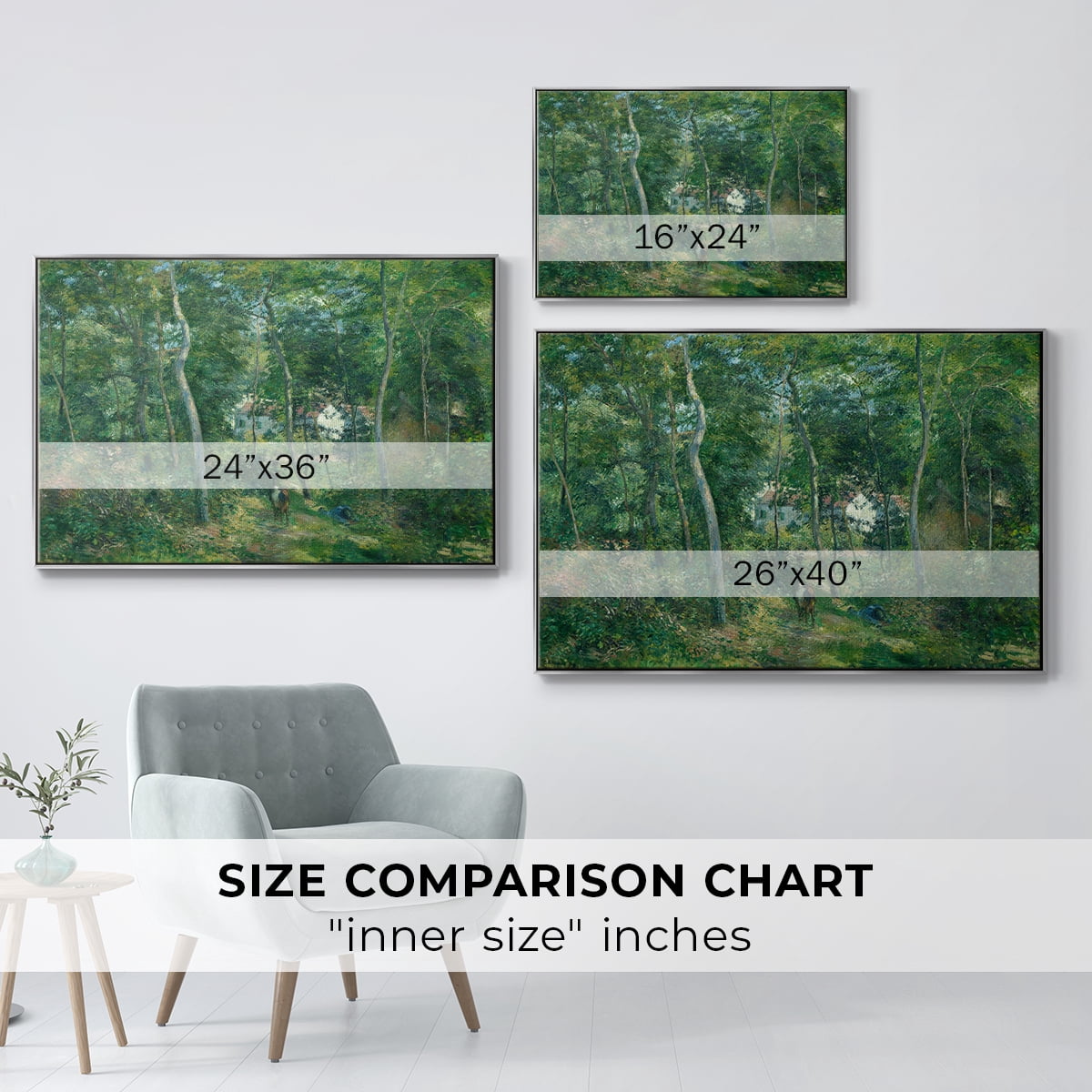 Vintage Landscape-XXX By Wexford Home Framed in Silver Wood Gallery Wrapped Canvas 25 in. x 37 in.