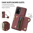 thumbnail image 2 of Wallet Case for Samsung Galaxy A32 5G, Classic Lychee Texture PU Leather Purse Case with Accordion Card Slots, Protective Crossbody Flip Cover with Zipper Shoulder Strap Lanyard, Winered, 2 of 8