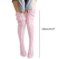 thumbnail image 4 of Women's Thigh High Socks Over the Knee Cable Knit Boot Socks, Long Warm Fashion Leg Warmers Winter Pink One Size, 4 of 4