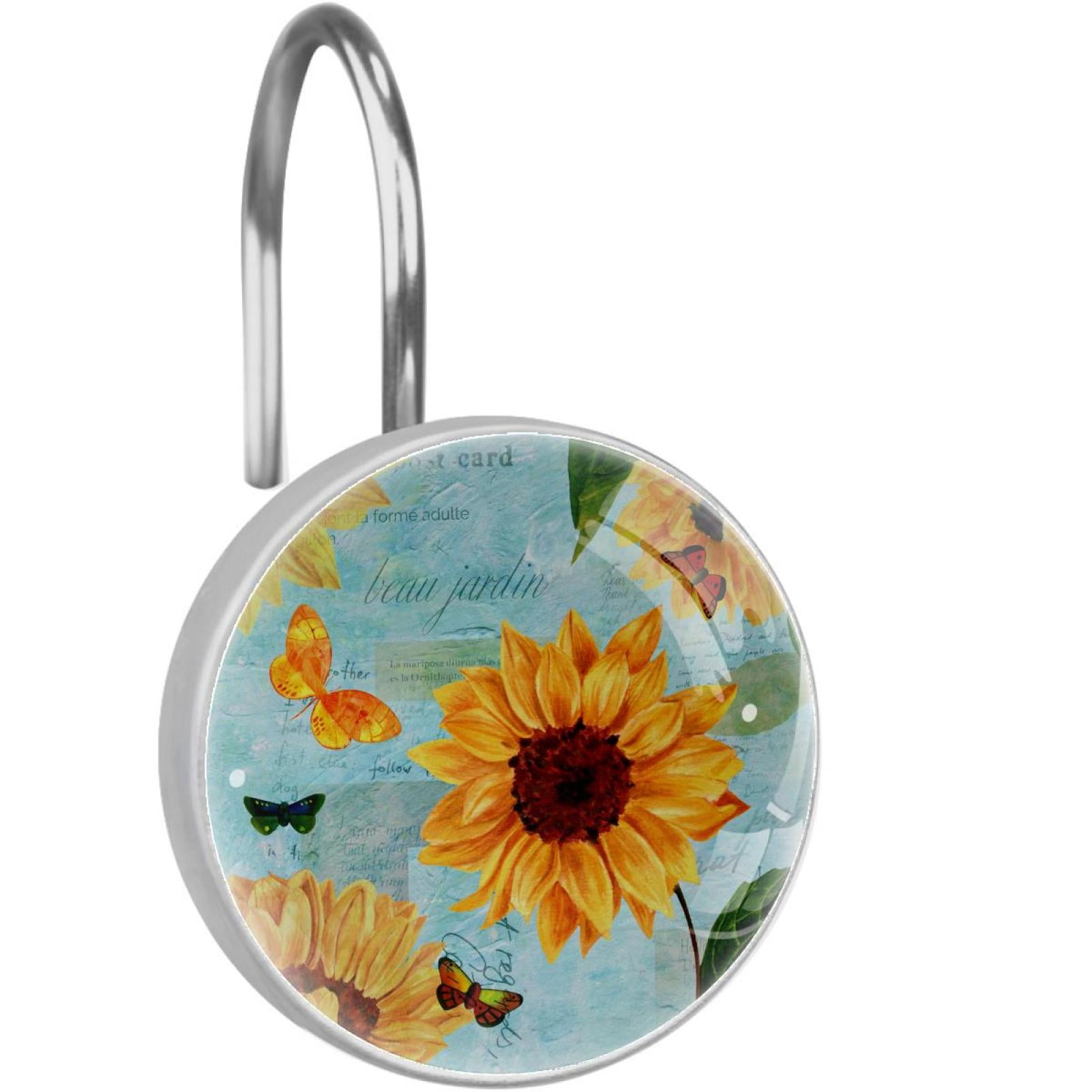 Butterfly Shower Curtain Hooks（Set of 12）for Home Hotel Shower Rods