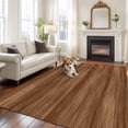 thumbnail image 2 of Rectangle Area Rugs 5 x 7 Ft, Brown Wooden Board Non-Slip Residential Carpet, Simple Vintage Country Wood Grain Indoor Crawling Mats Runner Rugs for Living Room/Dining Room/Bedroom, 2 of 8