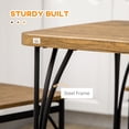 thumbnail image 6 of Industrial Dining Table Set for 6 People, 6 Piece Kitchen Table and Chairs Set, Dinner Table with Bench, Steel Frame and Storage Shelf, Dinette Set, Rustic Brown, 6 of 9