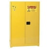 Eagle 45 Gallon Yellow Two Shelf With Two Door Self-Closing Flammable Safety Storage Cabinet