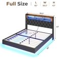 thumbnail image 3 of Full Floating Bed Frame with Storage Headboard and LED Light,Upholstered Platform Bed Frame Full Size with USB Port Charging Station,No Box Spring Needed,Dark Gray, 3 of 10