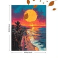 thumbnail image 3 of Sunset Beach Coastal Canvas Print/Wall Art，Perfect for Living Room，Bathroom，Office，Hotel Decoration, 3 of 8