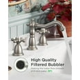 thumbnail image 2 of Brushed Nickel 3 Hole Bathroom Sink Faucets 2 Cross Handles, 8 Inch Widespread Antique Brass Viantage Bathroom Faucet for RV Vanity Farmhouse with Metal Pop Up Drain and Supply Lines, 2 of 18