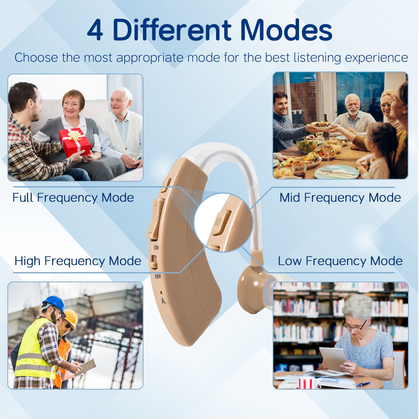 Delmicure Digital Hearing Aid, Rechargeable Hearing Aids for Seniors, Noise Reduction, Single, VHP-1220AX