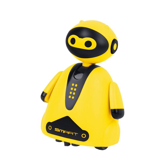 Robot de inducción que una línea, robot eléctrico que camina, juguete con bolígrafo, juguete interactivo de aprendizaje de dibujos animados, Amarillo