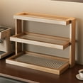 thumbnail image 3 of 3-Tier Bamboo Desktop Storage Rack for Kitchen, Tea Room, Dining Table - Organizer for Mugs, Tea Sets, Coffee Cups - 1 Pack Decorative Display Shelf, 3 of 5