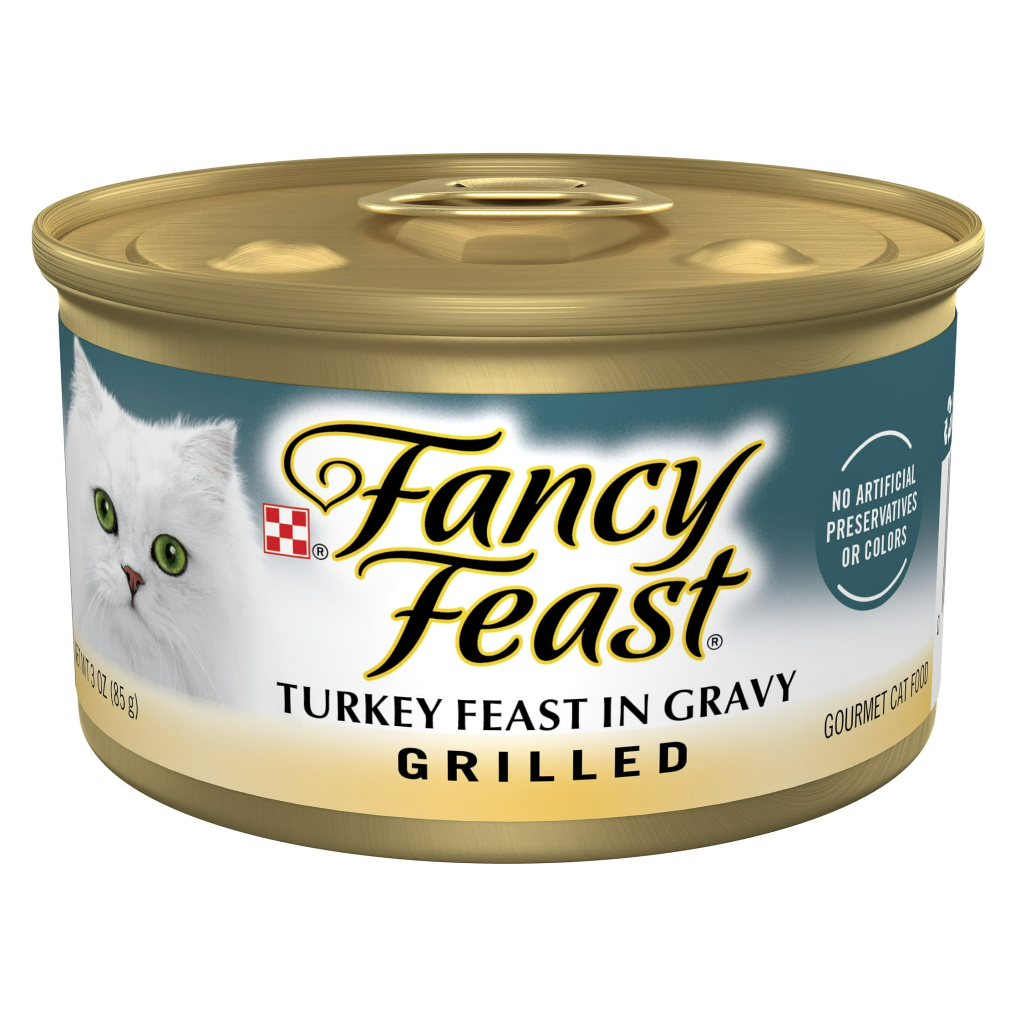 Purina Fancy Feast Turkey Feast in Gravy Grilled Wet Cat Food, 3 oz Cans (24 Pack)