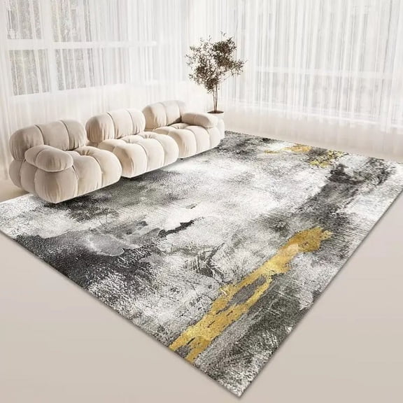 Ins Abstract Golden Carpets for Home Living Room 160x230cm Luxury Bedroom Large Area Rugs Washable Room Decor Entrance Door Mats
