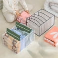 thumbnail image 3 of Naturegr Wardrobe Organizer with Handle 5 Grids Large Capacity Dust-proof Foldable Storage Mesh Bed Sheet Quilt Cover Clothes Organizer for Bedroom, 3 of 7