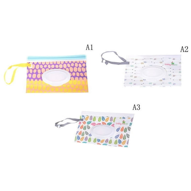 MesaSe 3PCS Clean Wipes Carrying Case Wet Wipes Bag Cosmetic Pouch Wipes Container Optional