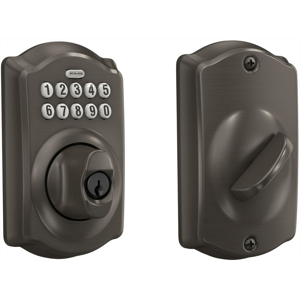 Schlage Be365Cam Camelot Electronic Keypad Single Cylinder Deadbolt Stainless Steel Walmart