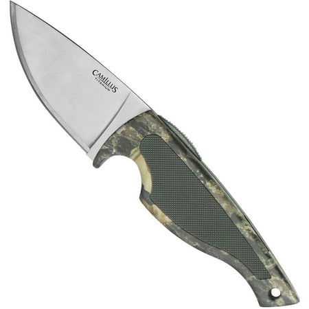 Camillus 8" TigerSharp Titanium Bonded Hunting Fixed Blade Skinning Knife with Sheath, Camouflage Design