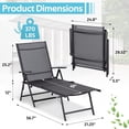thumbnail image 2 of AECOJOY Outdoor Chaise Lounge Chairs Set of 2, Adjustable Reclining Folding Pool Loungers with 370 lb Capacity, Black, 2 of 8