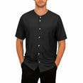 thumbnail image 2 of Men’s Button Down Shirts Short Sleeve Casual Shirt Solid Color Crew Neck Tee Summer Beach Wedding Tops for Men, 2 of 6