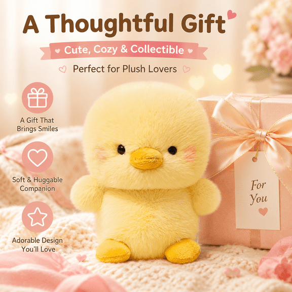 Soft Plush Chick Stuffed Animal - Realistic Chick Plushie, Sleep Anxiety Relief Companion Toy, Cuddly Stuffed Chick for Easter, Durable Plush Toy for Cuddle Time & Home Decor Accent, 6.3in, Yellow