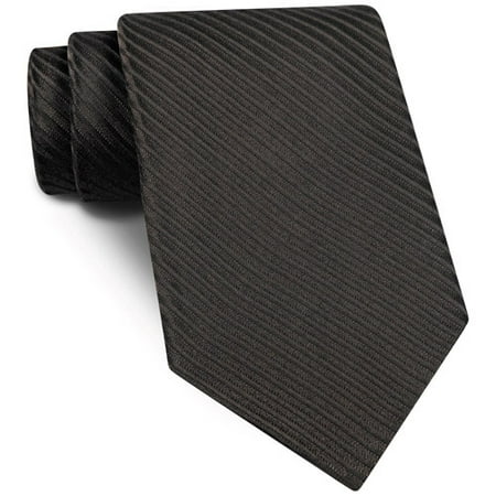 George Men's Solid Black Diagonal Necktie
