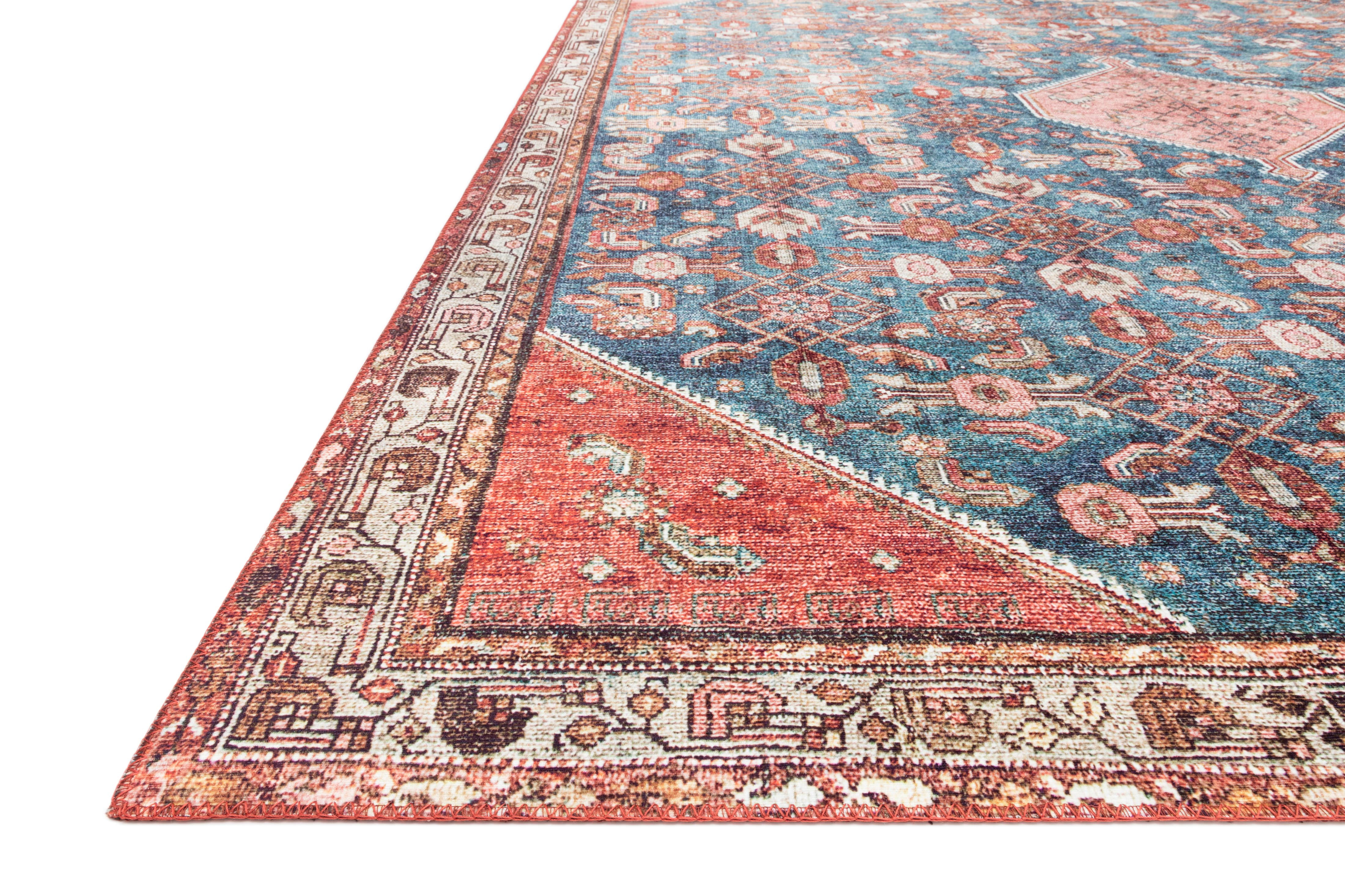 Loloi II Layla LAY-10 Printed Marine / Clay Oriental Area Rug 2'-6" x 12'-0"