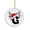 thumbnail image 2 of Black 26 Letter Christmas Tree Hanging Pendant with Reindeer Antler Decorative Balls Santa Hat 3.15" White Acrylic Discs Alphabet Keepsake for Holiday Xmas Winter Decor, 2 of 9