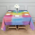 thumbnail image 3 of Colorful Watercolor Stripe Pattern Square Tablecloth,Waterproof Square Table Cover,Wipeable Spillproof Washable Table Cover for Home Kitchen Party Decor 60"x60"(152x152cm), 3 of 6