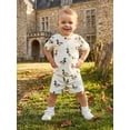 thumbnail image 4 of BemeyourBBs Toddler Baby Boy Mallard Duck Outfit Infant Baby Boys Summer Clothes Short Sleeve Duck Cattle Print T Shirt Tops and Shorts Set Toddler Baby Boys Summer Outfit, 4 of 9