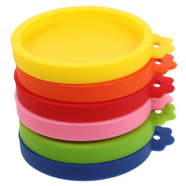 6Pcs Can Lids Silicone Sealing Lid Cat Food Spoons Household Pet Food Covers