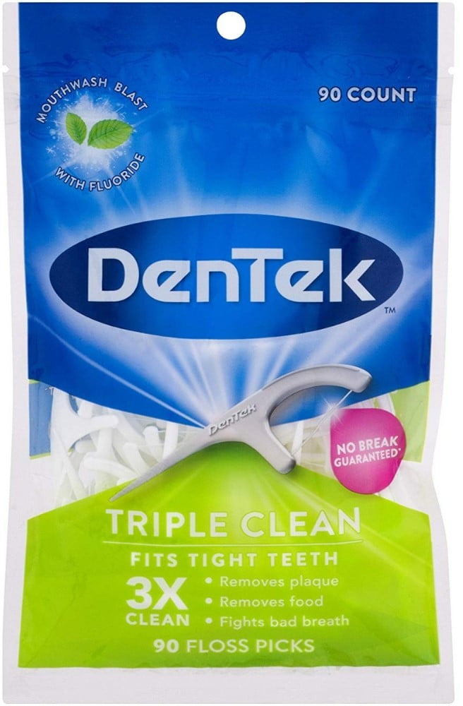3 Pack DenTek Triple Clean Floss Picks, 90 ea