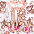 thumbnail image 4 of 12th Birthday Decorations for Girl, 12 Year Old Birthday with Happy Birthday Banner, Number 12 Balloon, Butterfly Decorations, Heart and Star Balloon, 4 of 6