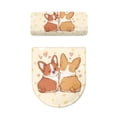 thumbnail image 5 of HELLHERO Heart-Shaped Puppy Pattern Round Toilet Lid Dust Cover for Fits All Toilet Shapes Elastic Fabric Adjustable Machine Washable Non-Slip Elastic Edge Washable, 5 of 8