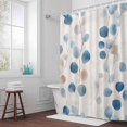 thumbnail image 6 of Spring Blue Leaf Shower Curtain for Bathroom Decor, Watercolor Branch Farmhouse Plant Waterproof Fabric Shower Curtain, 72"x72" Set with 12 Hooks, 6 of 9