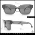 thumbnail image 3 of Mens Gentlemanly Urban Hipster Horn Rim Rectangle Plastic Sunglasses Matte Black, 3 of 8
