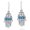 Cyan blue, variant on Jewish Hamsa Hand Abalone Shell Protection .925 Silver Earrings