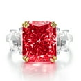 thumbnail image 4 of Zircon Eternity Radiant Cut Engagement Rings for Women S925 Sterling Silver Rings for Women 8*10mm Zircon Stylish Women Wedding Bands Hypoallergenic Personalized Promise Rings, 4 of 9